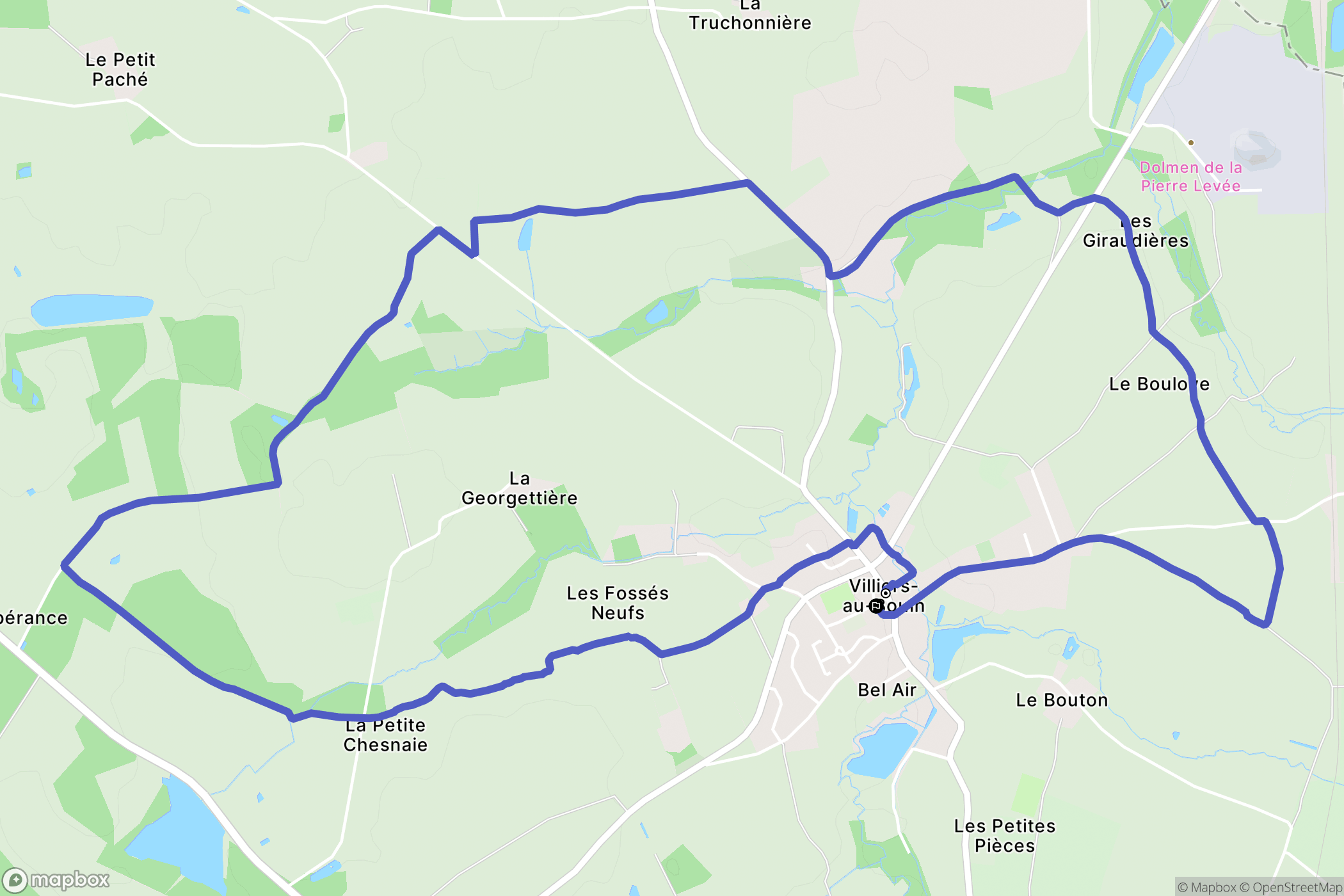 Villiers-au-Bouin : carte du parcours de randonnée - France