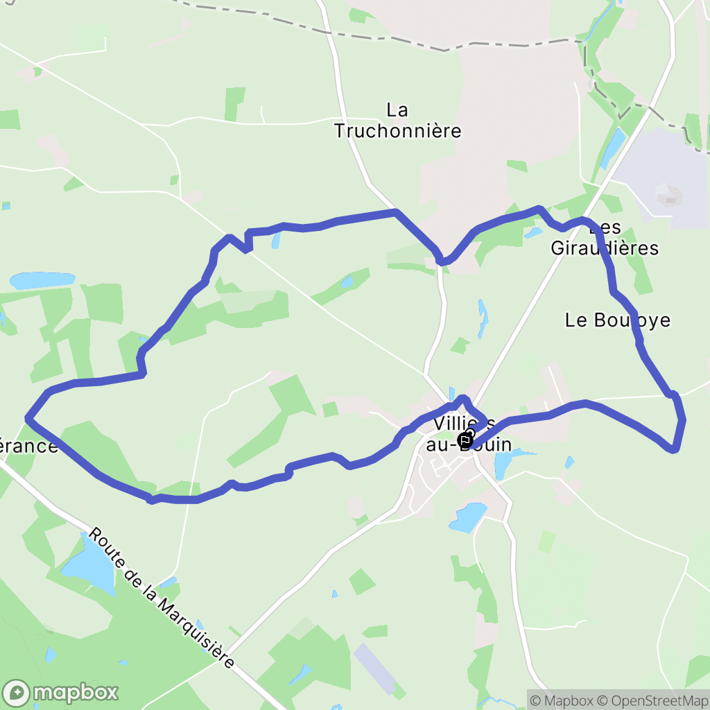 Villiers-au-Bouin : carte du parcours de randonnée - France