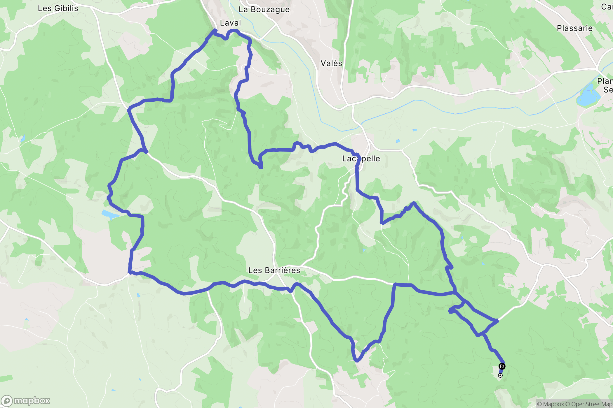 Lisle-sur-Tarn : carte du parcours de randonnée - France