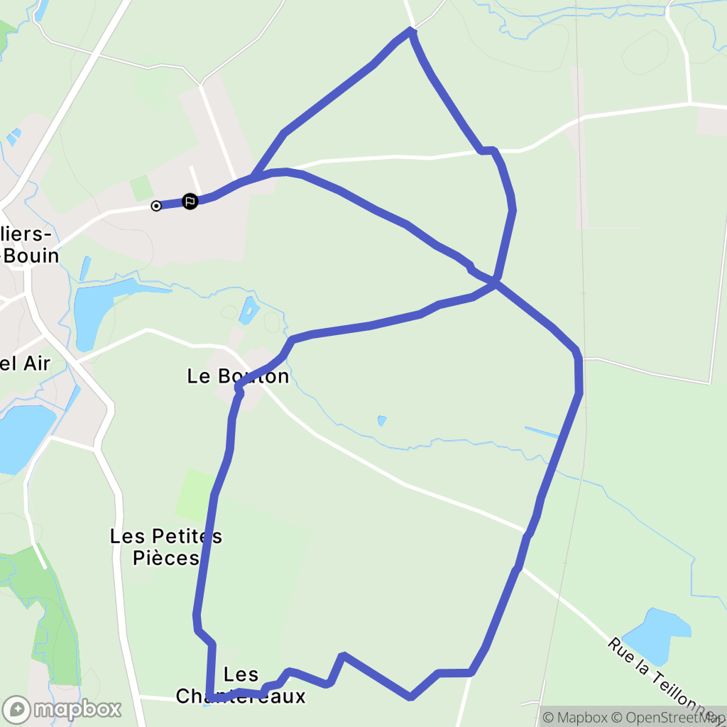 Villiers-au-Bouin : carte du parcours de randonnée - France
