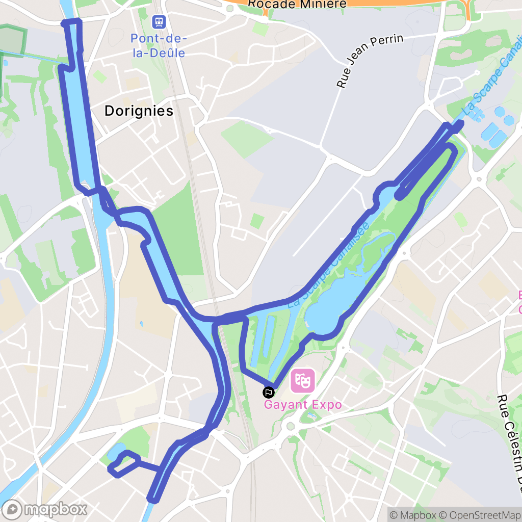 Douai : carte du parcours de randonnée - France