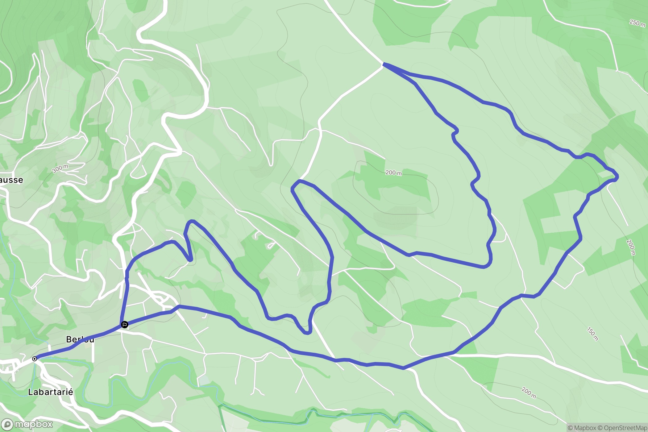Berlou : carte du parcours de randonnée - France