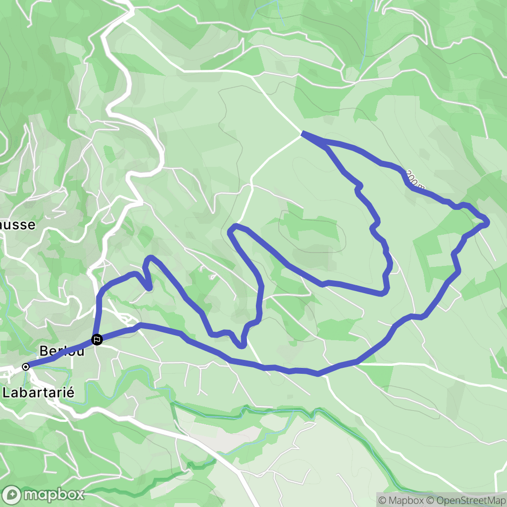 Berlou : carte du parcours de randonnée - France