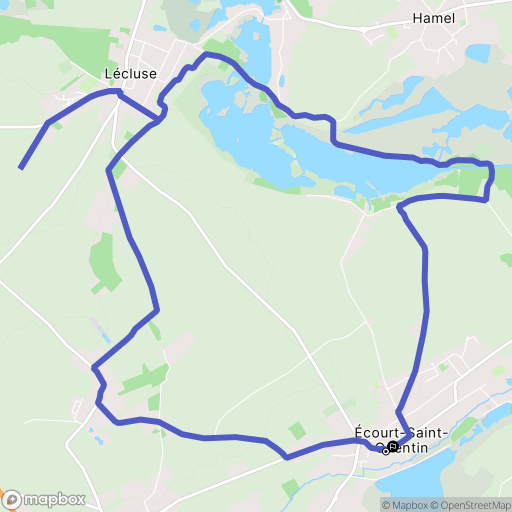 Écourt-Saint-Quentin : carte du parcours de randonnée - France