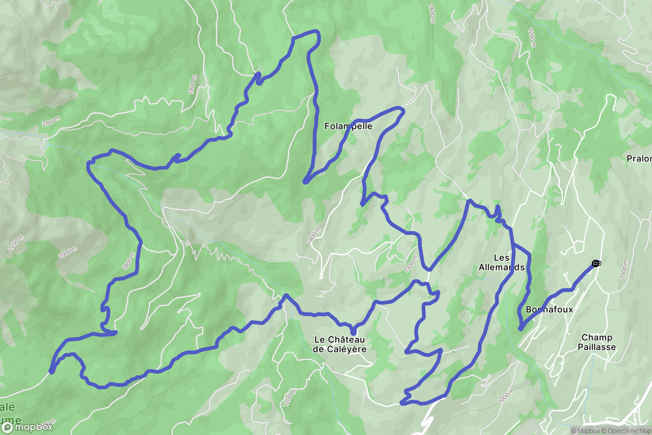 Embrun : carte du parcours de randonnée - France