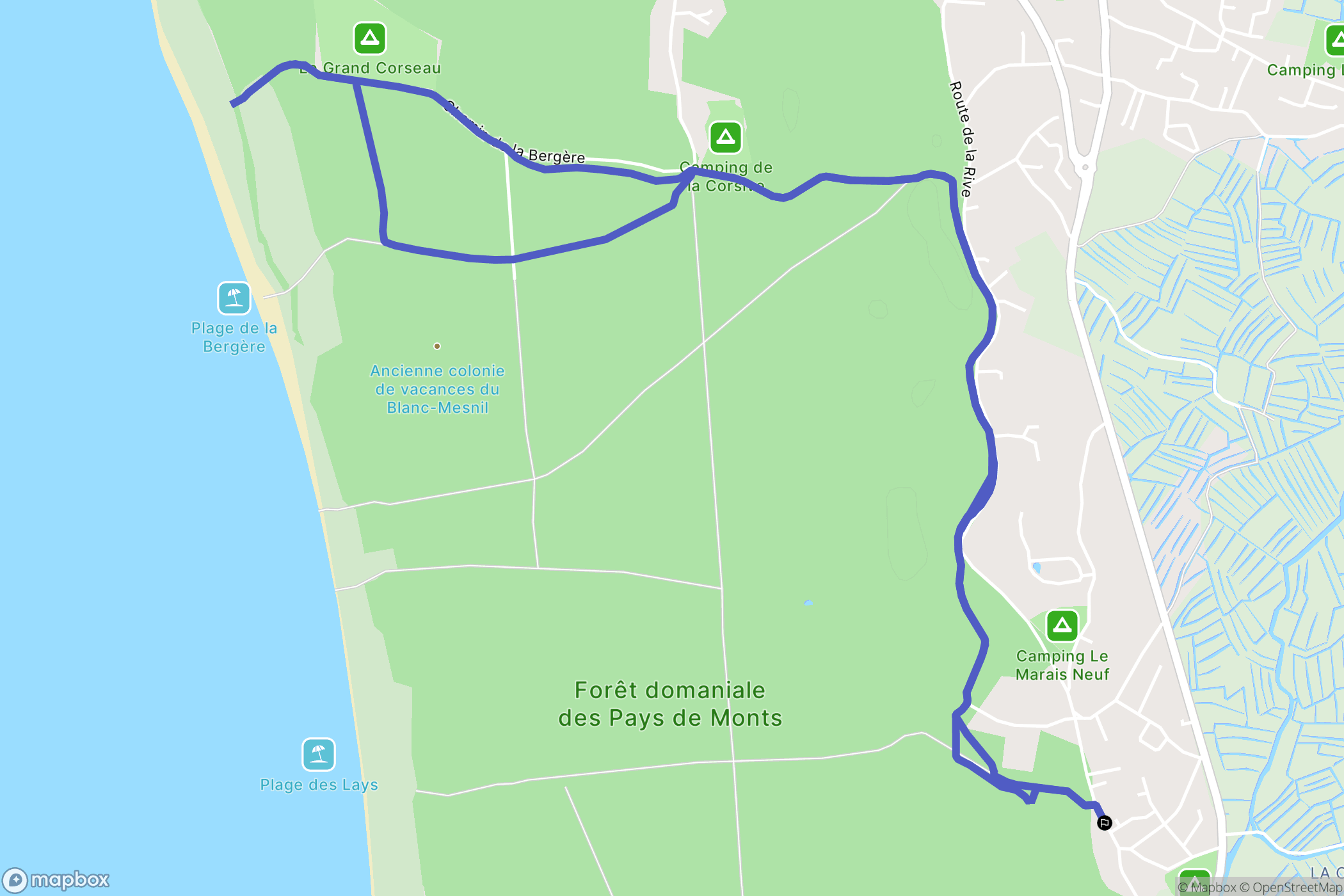 La Barre-de-Monts : carte du parcours de randonnée - France