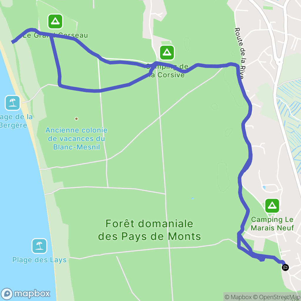 La Barre-de-Monts : carte du parcours de randonnée - France