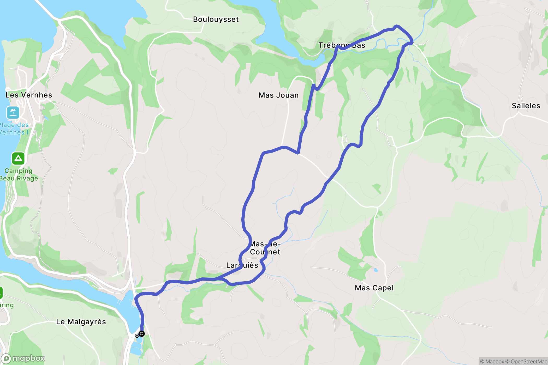 Salles-Curan : carte du parcours de randonnée - France