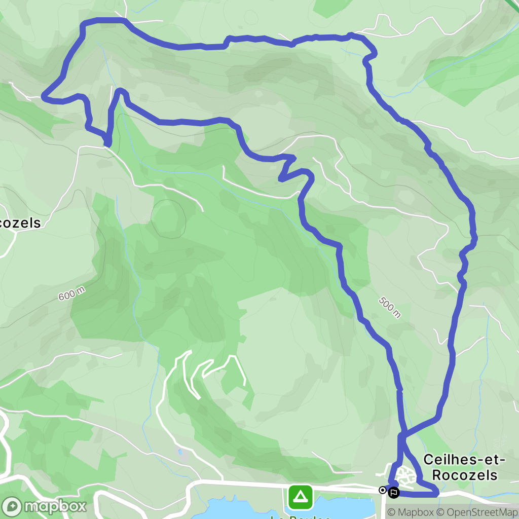 Ceilhes-et-Rocozels : carte du parcours de randonnée - France