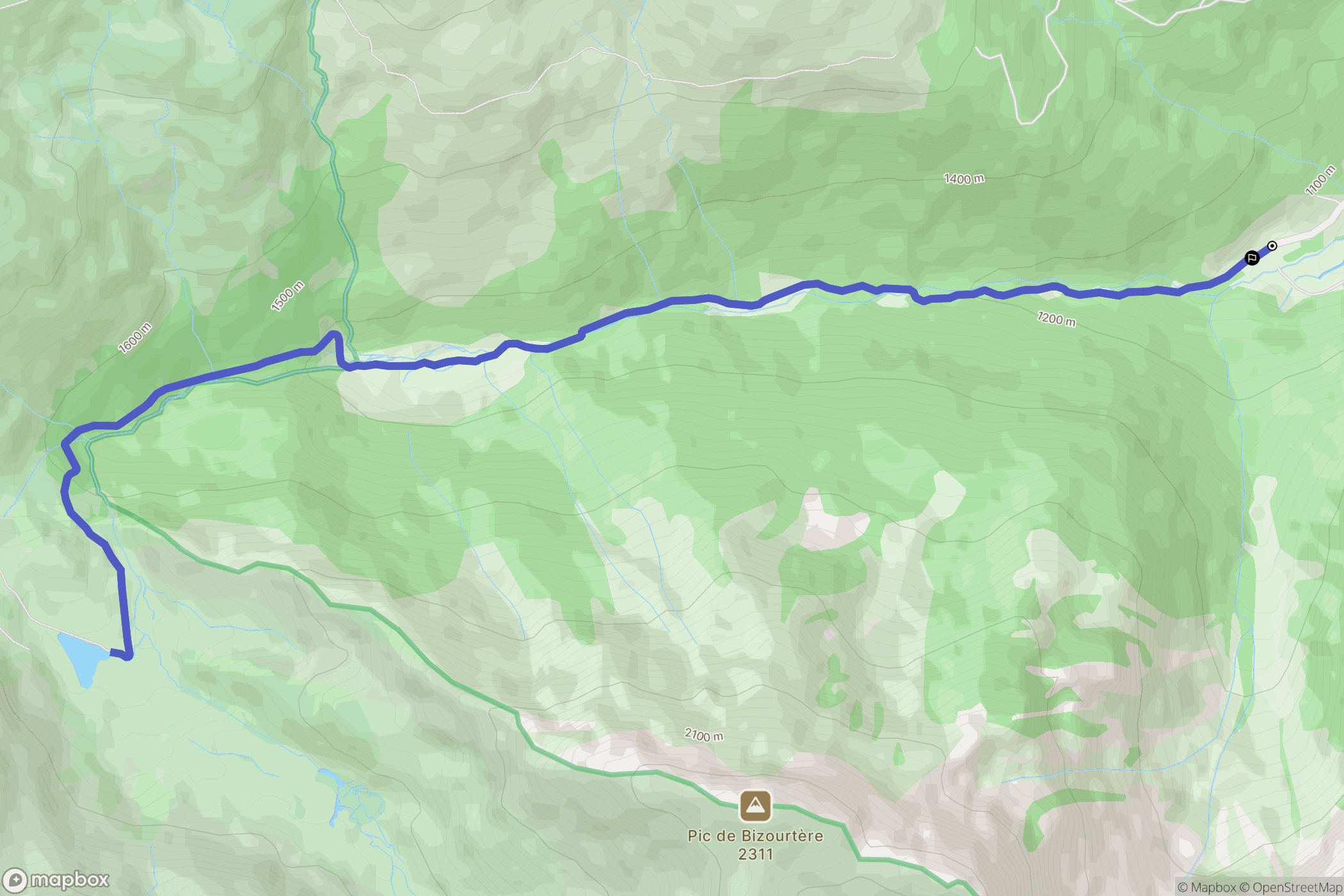 Bagnères-de-Bigorre : carte du parcours de randonnée - France
