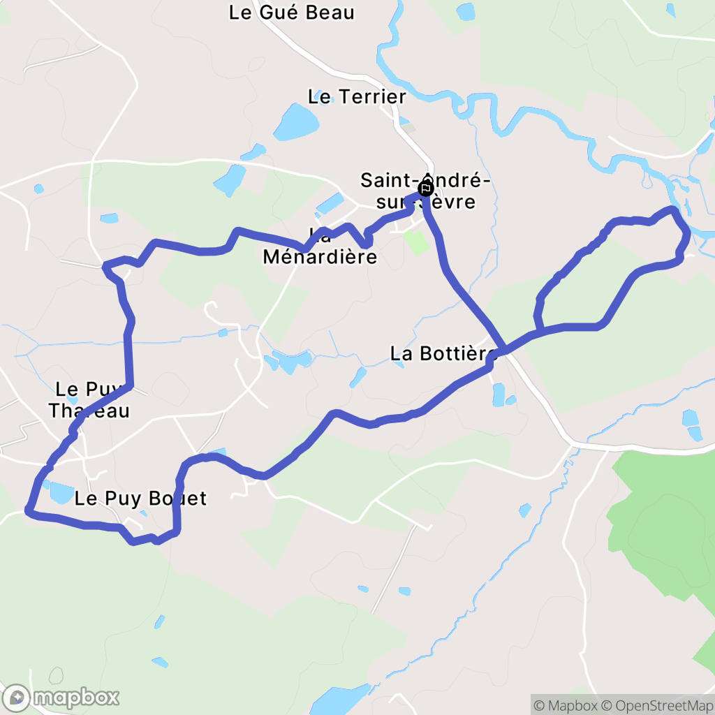 Saint-André-sur-Sèvre : carte du parcours de randonnée - France