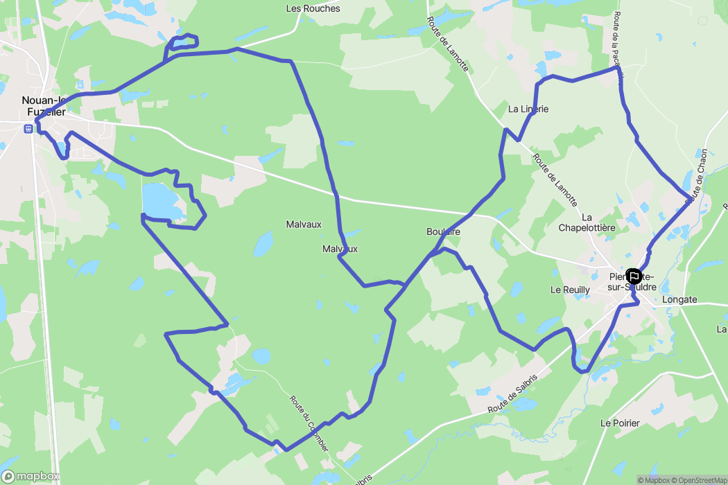Pierrefitte-sur-Sauldre : carte du parcours de randonnée - France