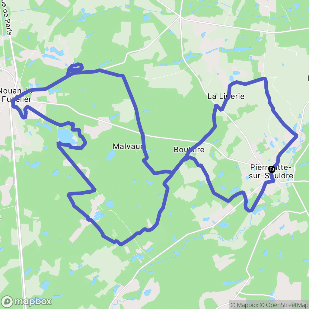 Pierrefitte-sur-Sauldre : carte du parcours de randonnée - France