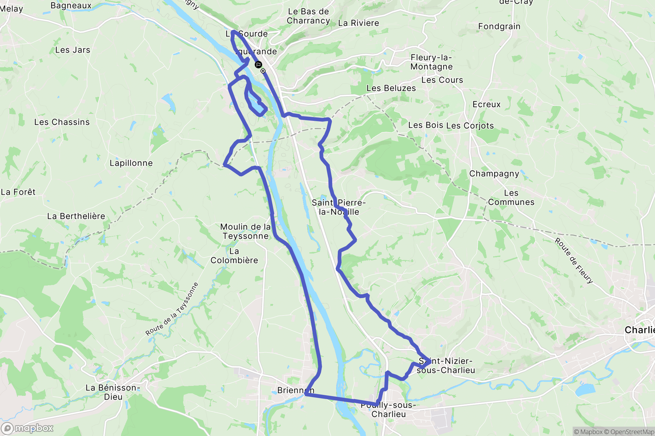 Iguerande : carte du parcours de randonnée - France