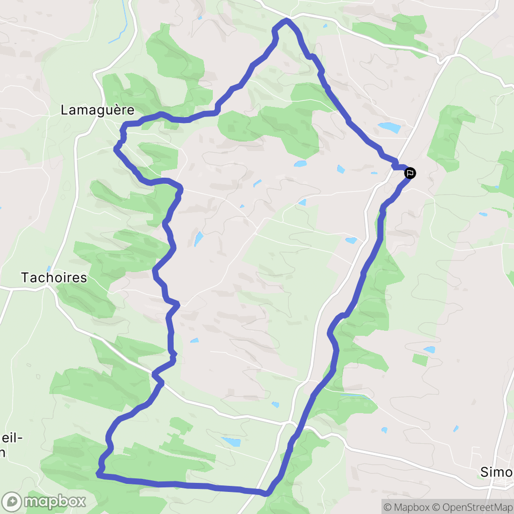 Simorre : carte du parcours de randonnée - France