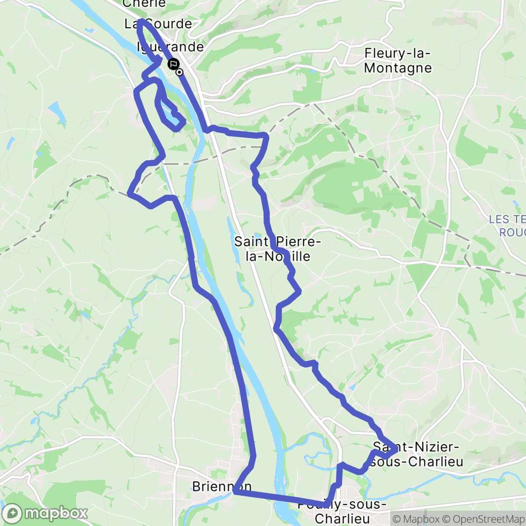 Iguerande : carte du parcours de randonnée - France