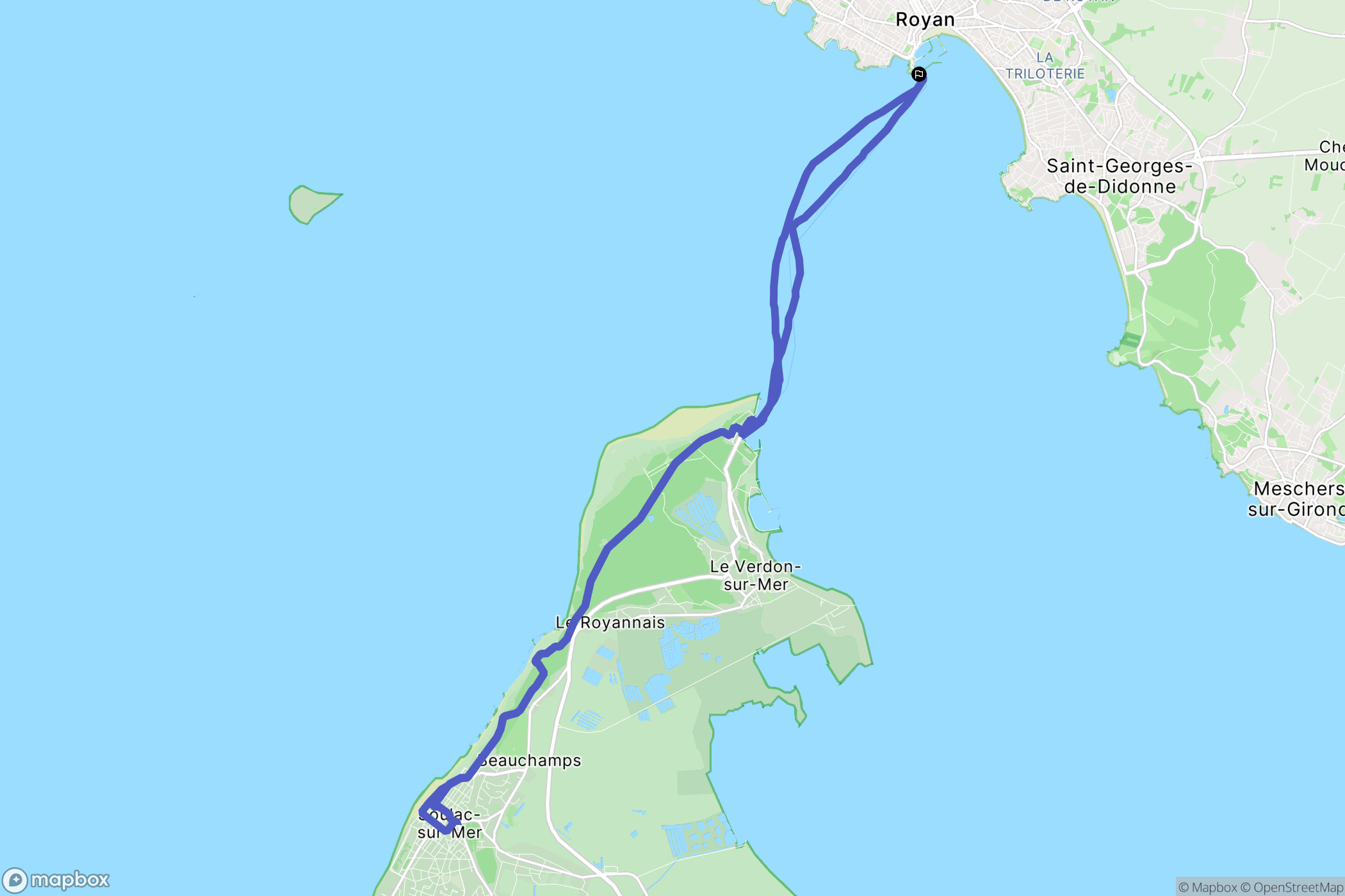 Royan : carte du parcours de randonnée - France