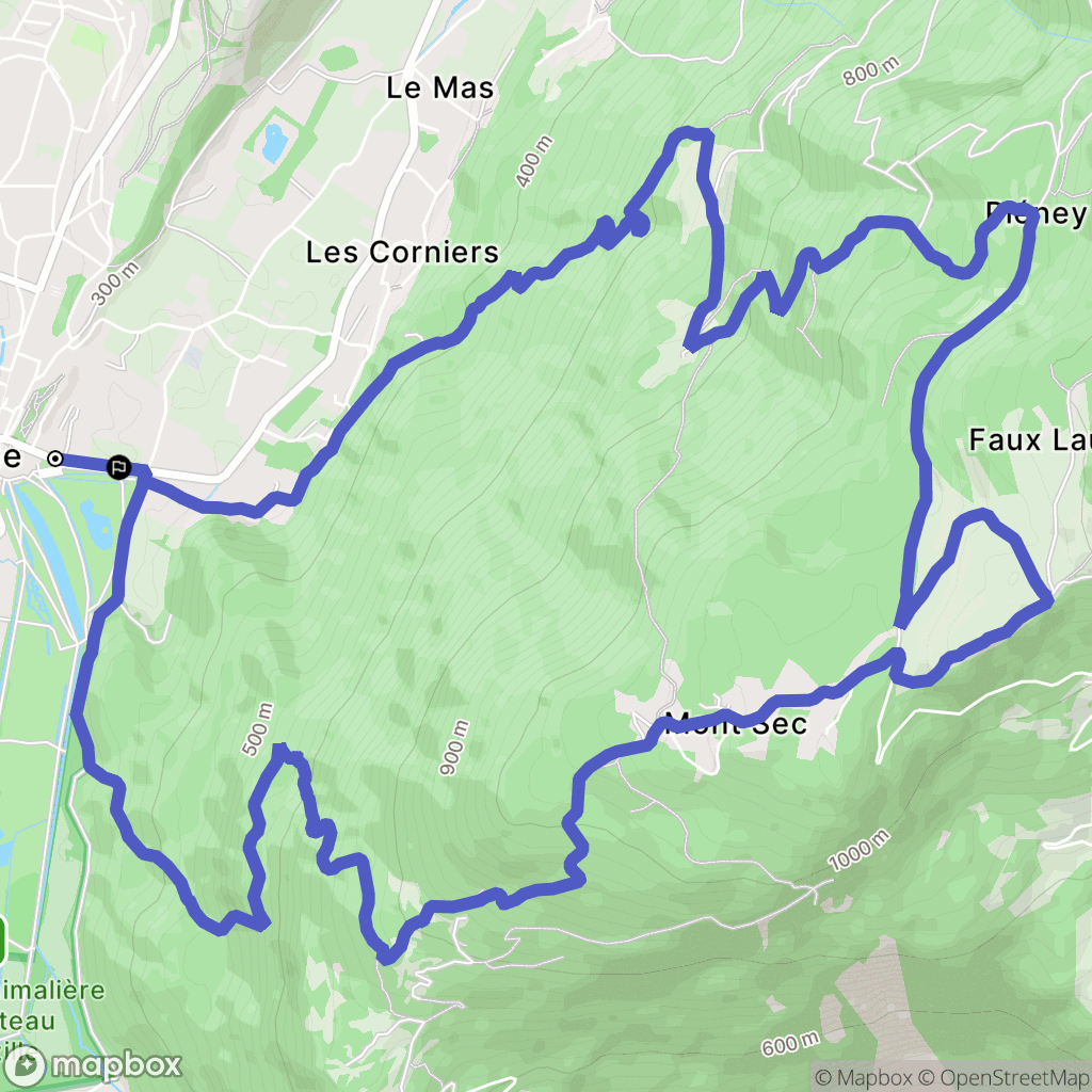 Vizille : carte du parcours de randonnée - France
