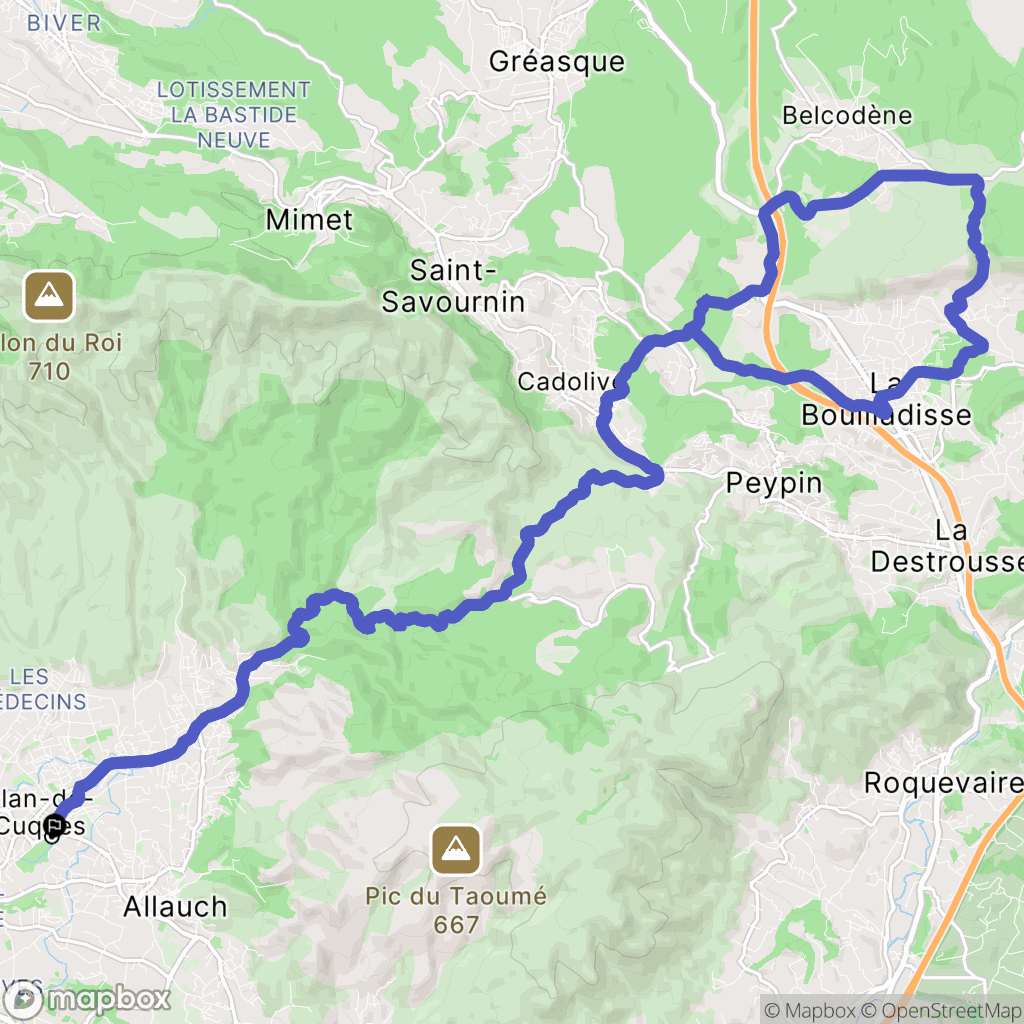 Plan-de-Cuques : carte du parcours de randonnée - France