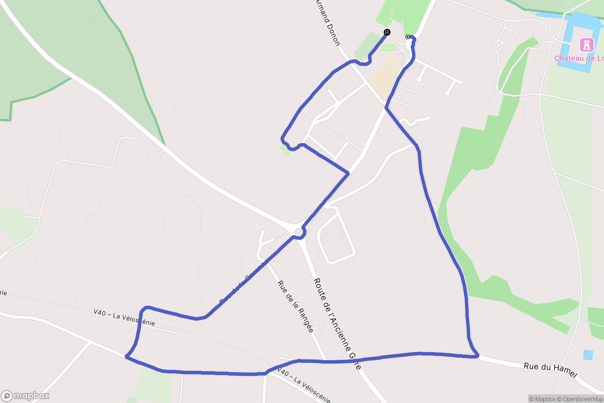 Lonrai : carte du parcours de randonnée - France