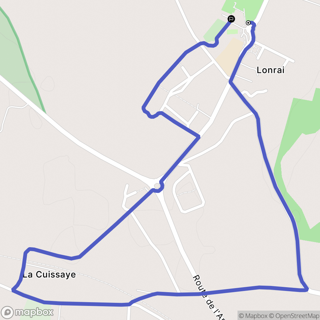 Lonrai : carte du parcours de randonnée - France