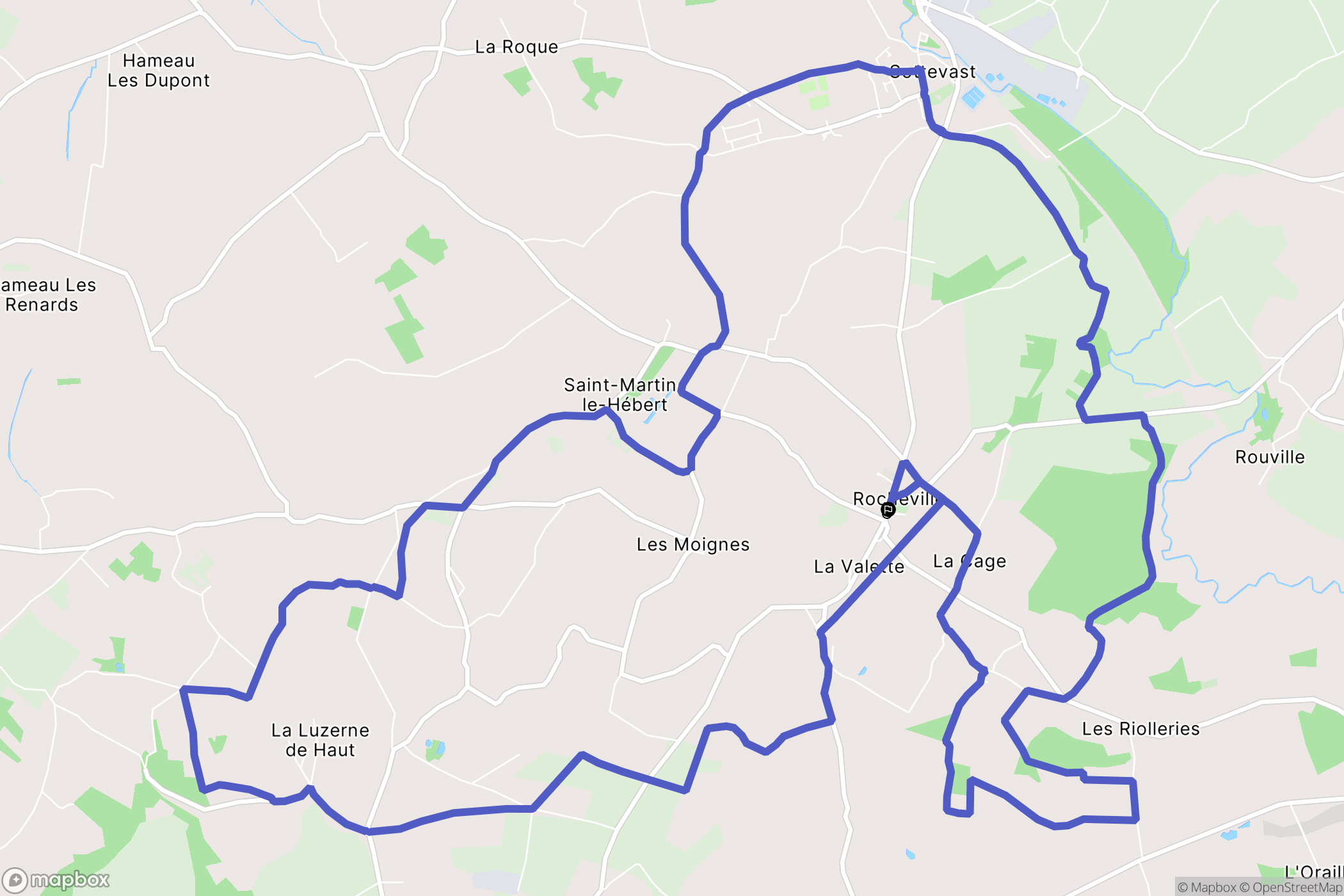 Rocheville : carte du parcours de randonnée - France