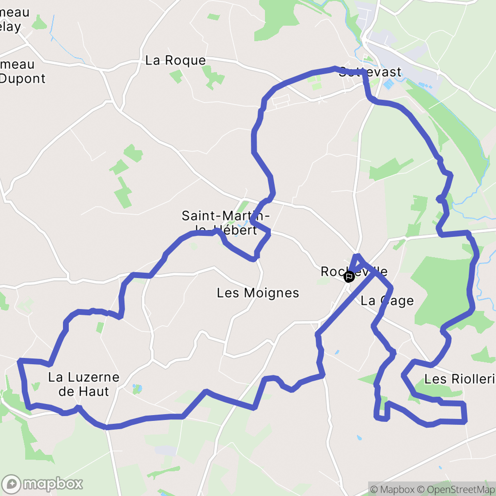 Rocheville : carte du parcours de randonnée - France