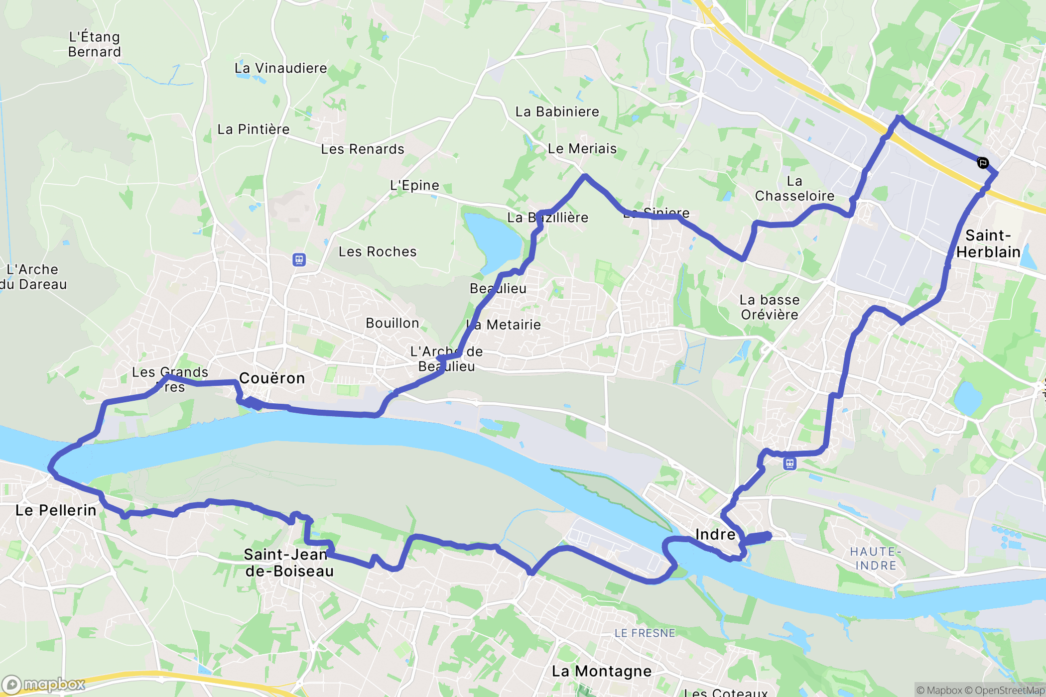 Saint-Herblain : carte du parcours de randonnée - France