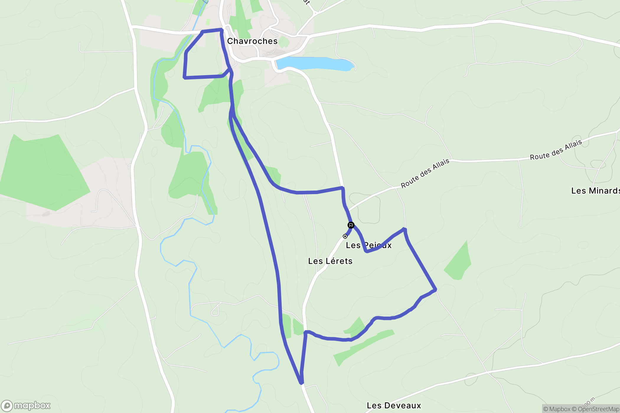 Chavroches : carte du parcours de randonnée - France