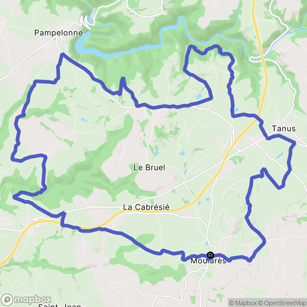 Moularès : carte du parcours de randonnée - France