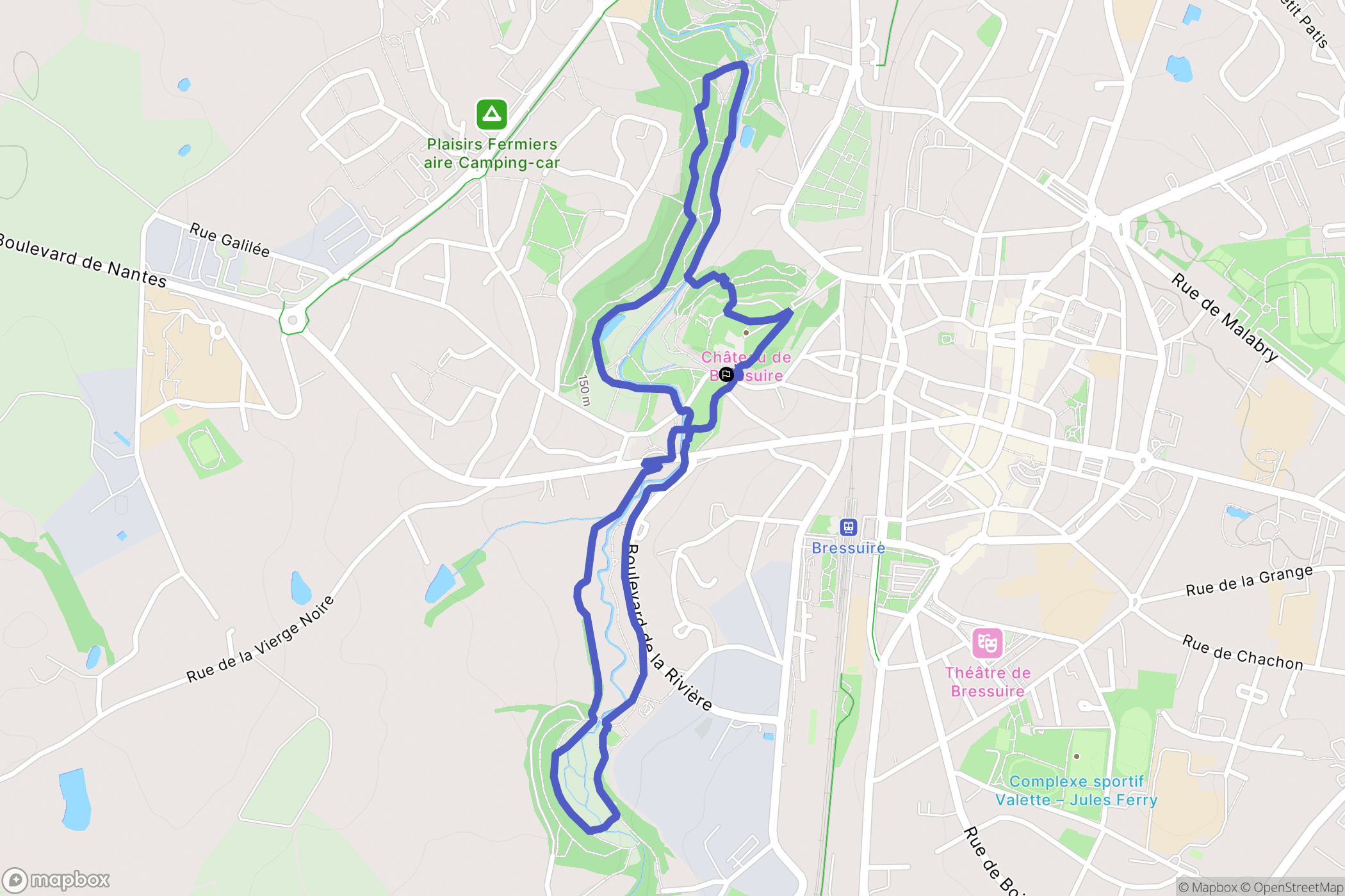 Bressuire : carte du parcours de randonnée - France