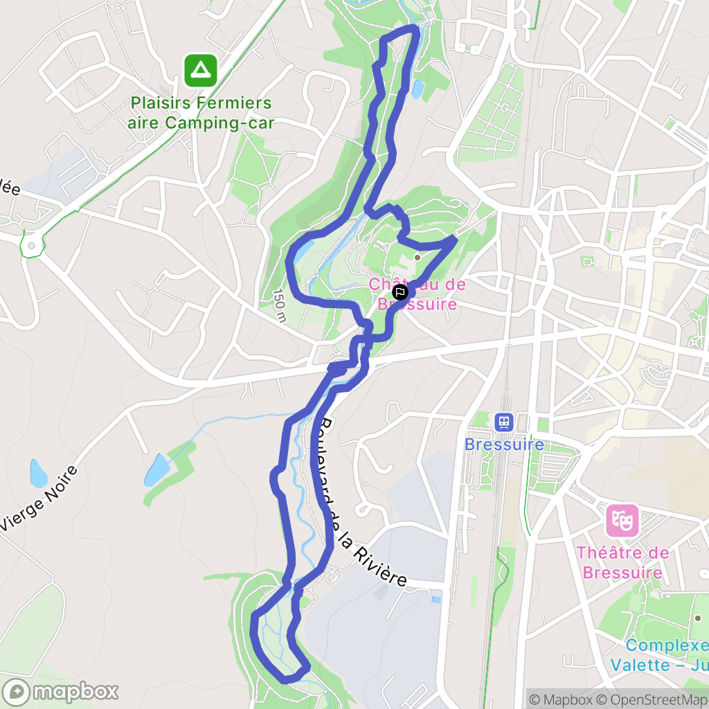 Bressuire : carte du parcours de randonnée - France
