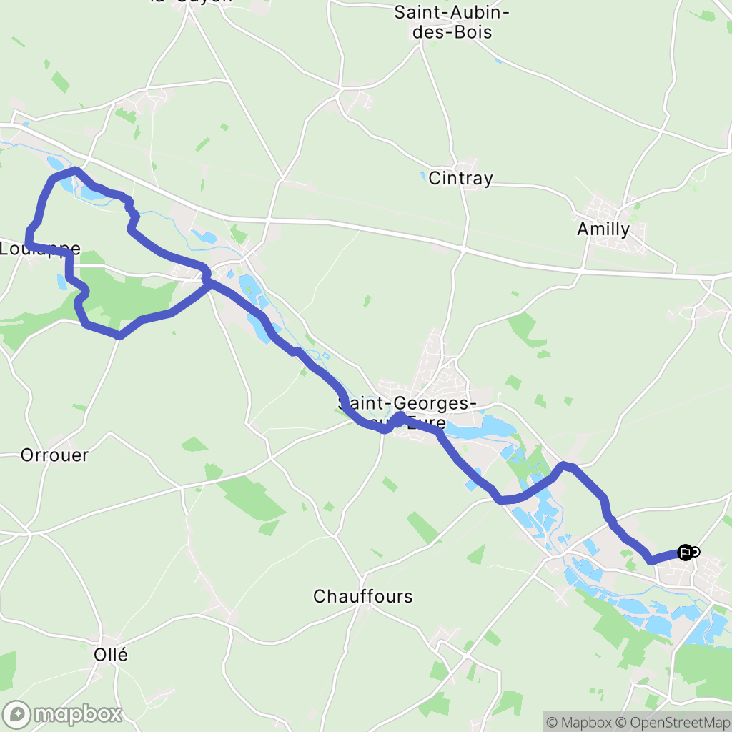 Fontenay-sur-Eure : carte du parcours de randonnée - France
