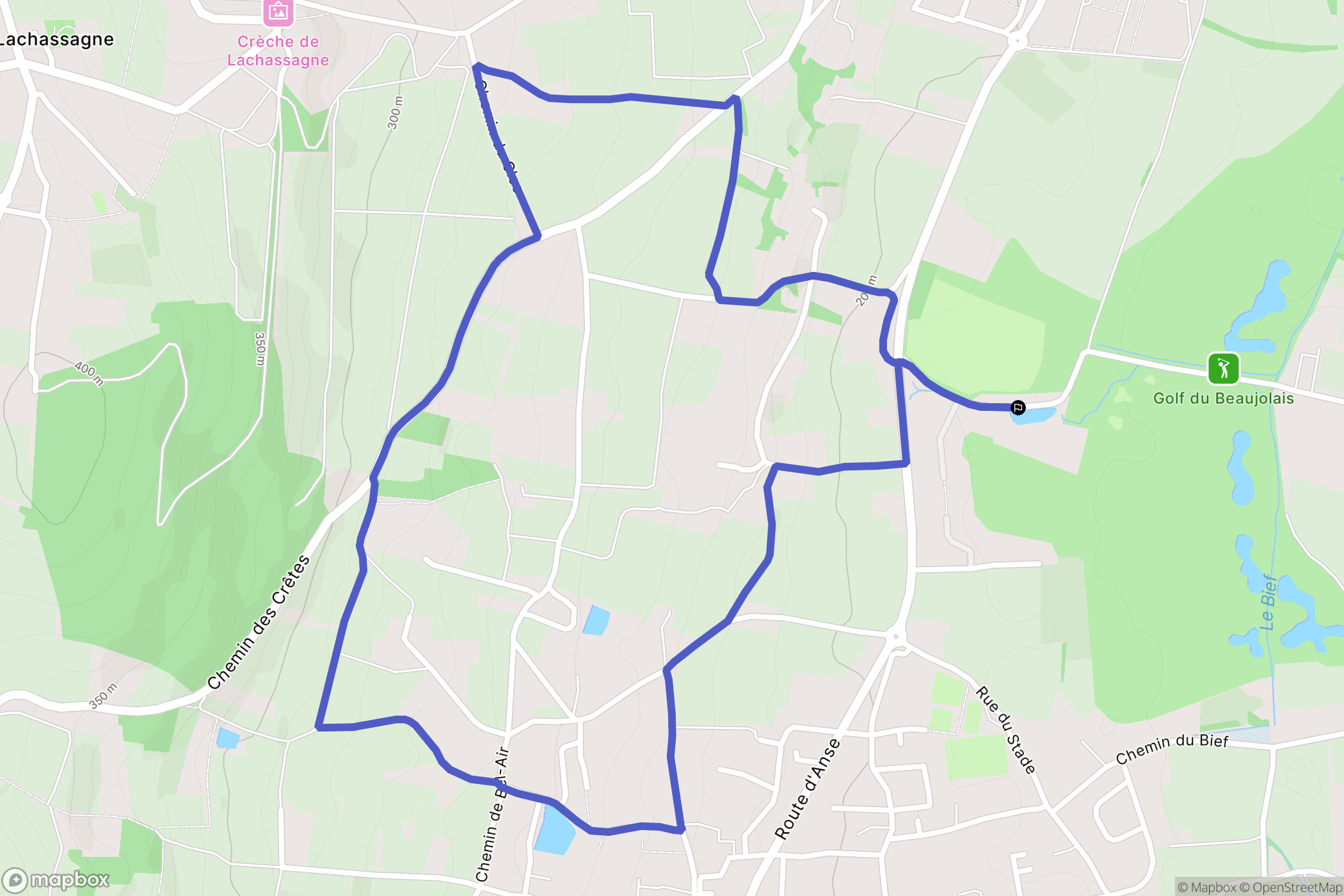 Lucenay : carte du parcours de randonnée - France