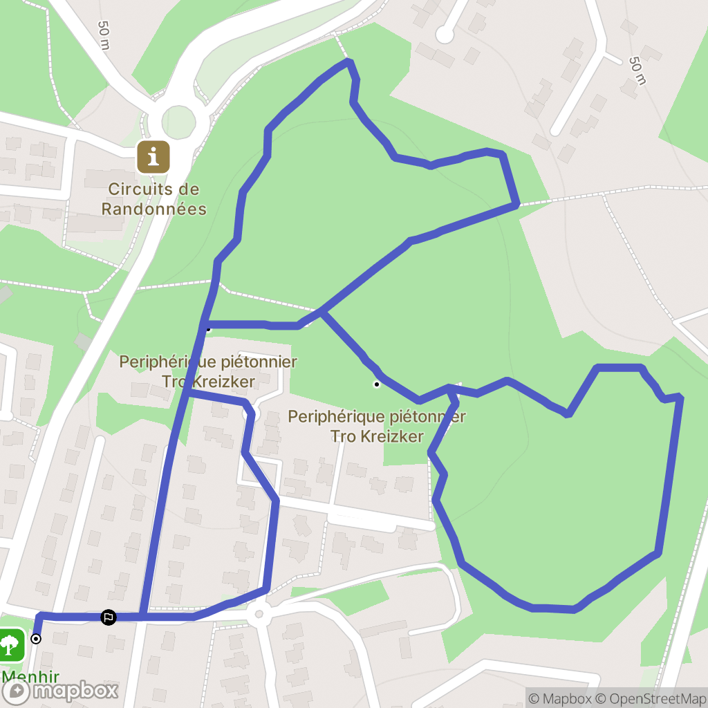 Guidel : carte du parcours de randonnée - France