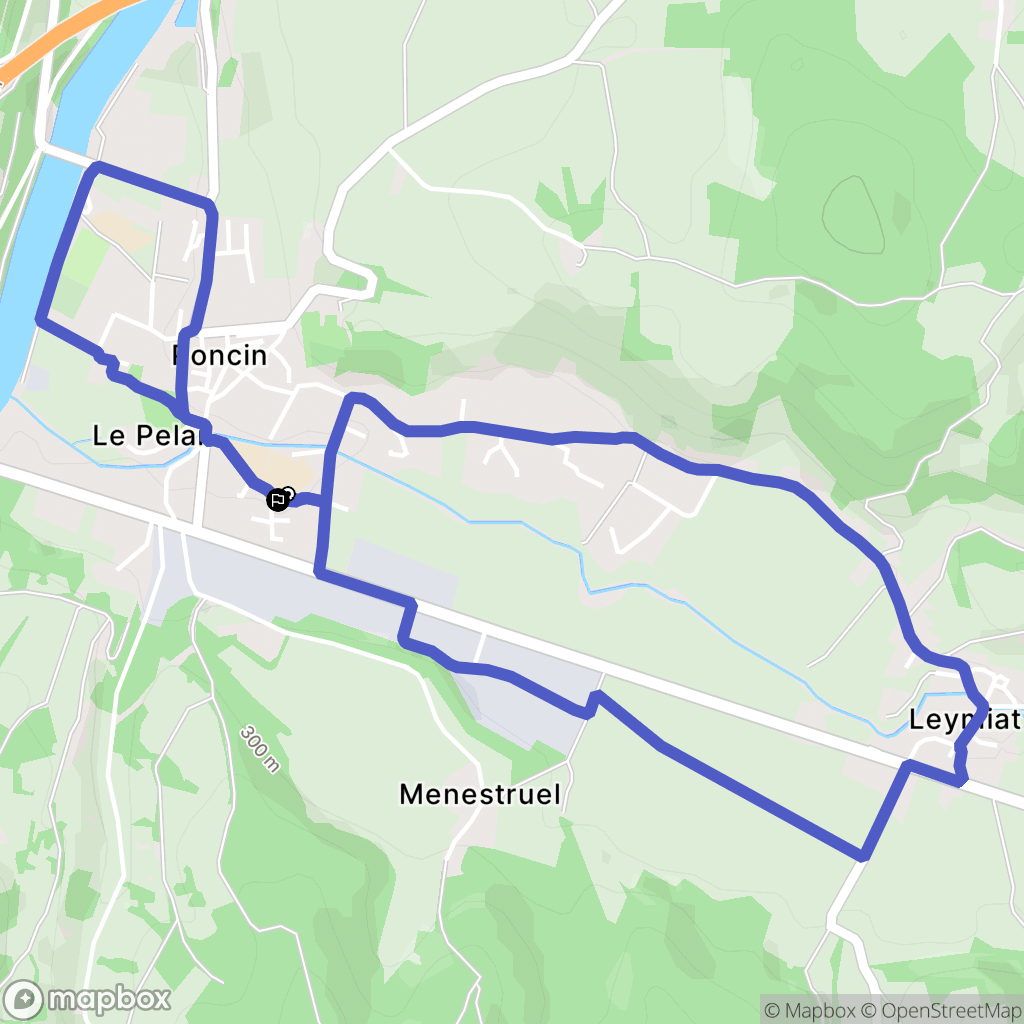 Poncin : carte du parcours de randonnée - France
