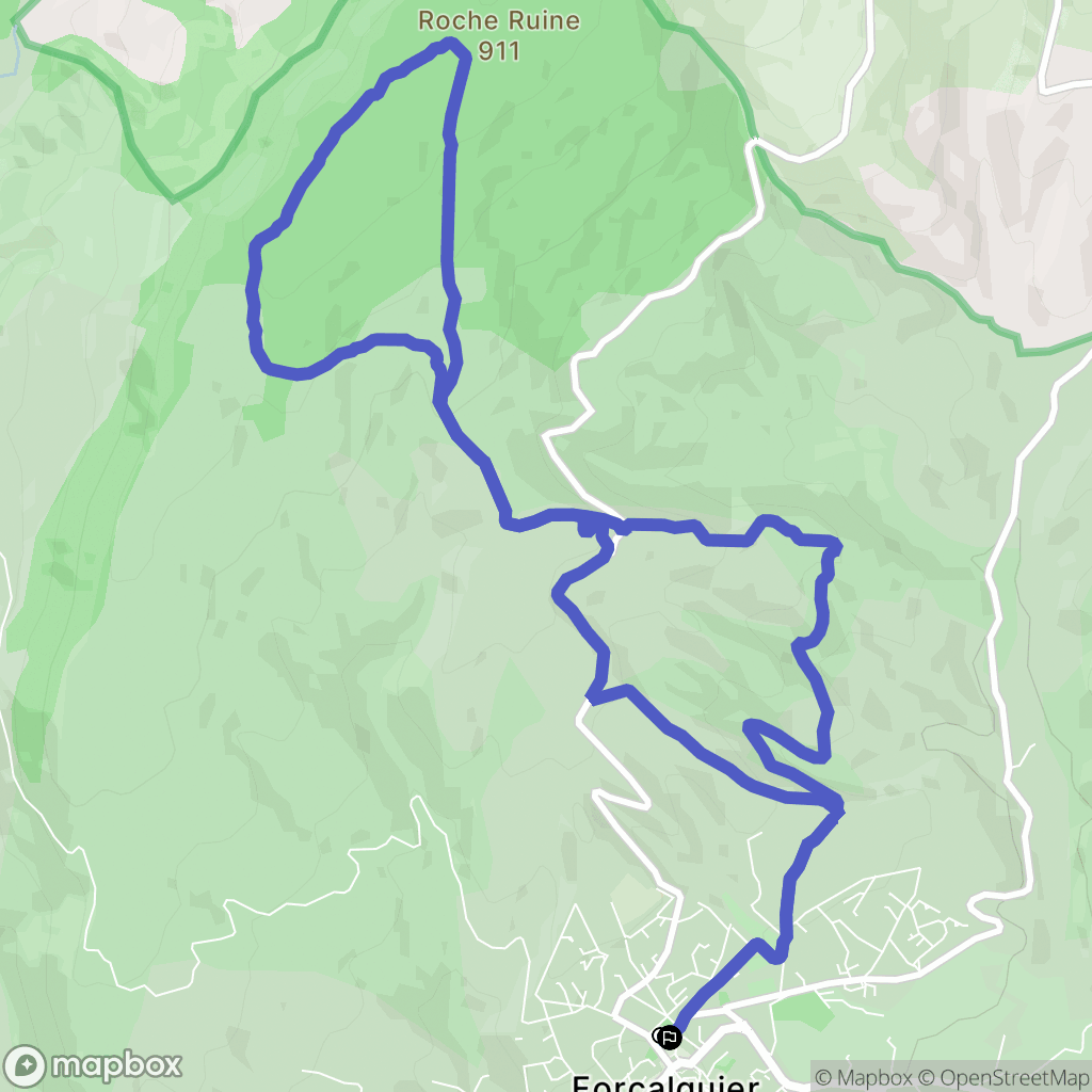 Forcalquier : carte du parcours de randonnée - France