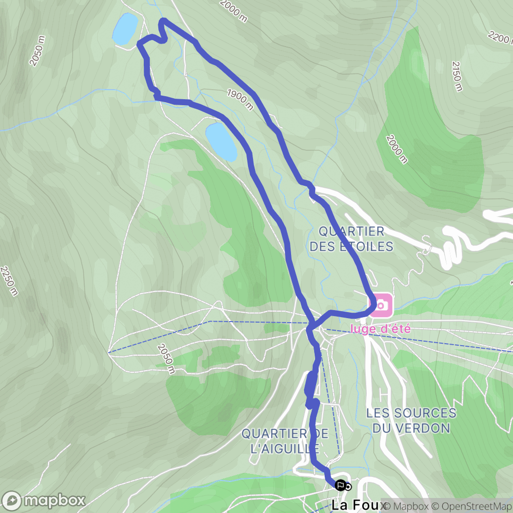 Allos : carte du parcours de randonnée - France