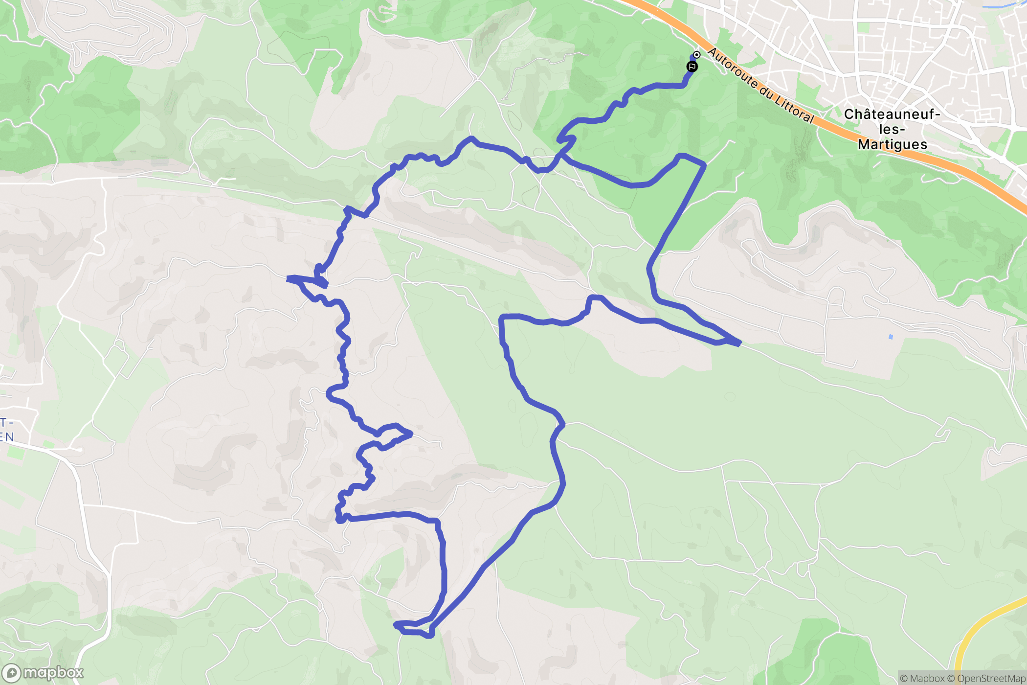 Châteauneuf-les-Martigues : carte du parcours de randonnée - France