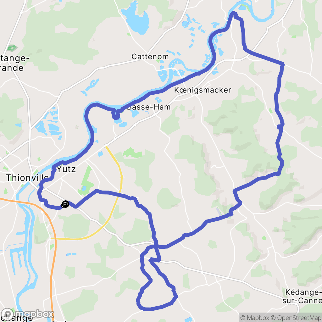 Yutz : carte du parcours de randonnée - France