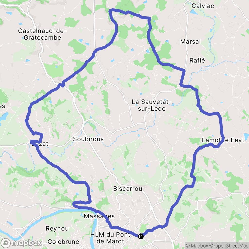Villeneuve-sur-Lot : carte du parcours de randonnée - France