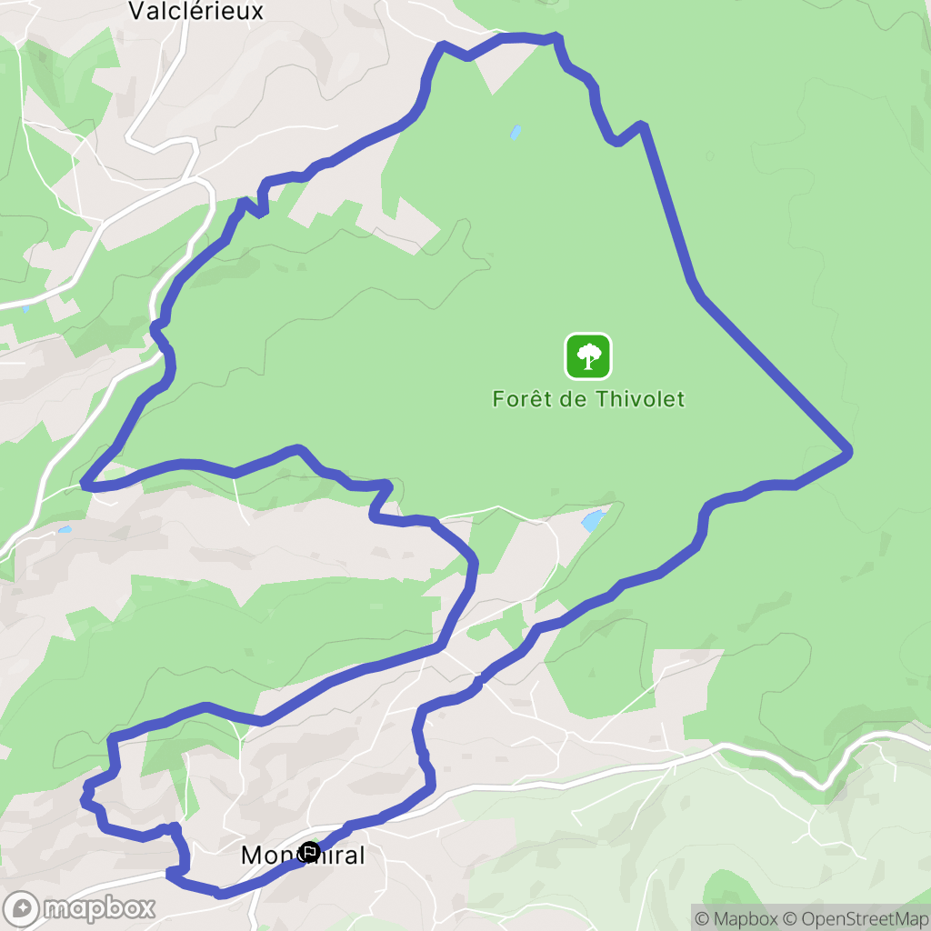Montmiral : carte du parcours de randonnée - France