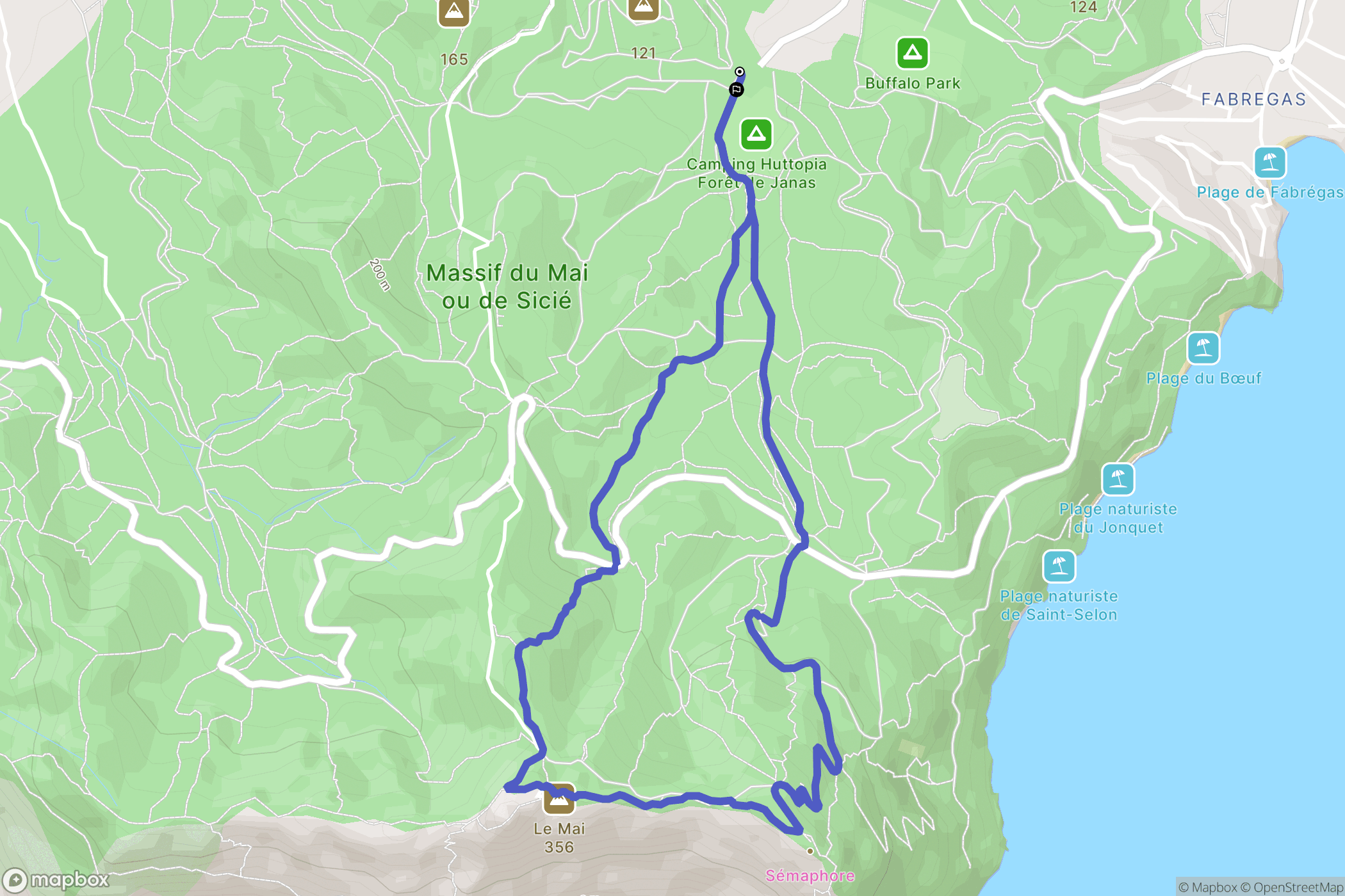 La Seyne-sur-Mer : carte du parcours de randonnée - France