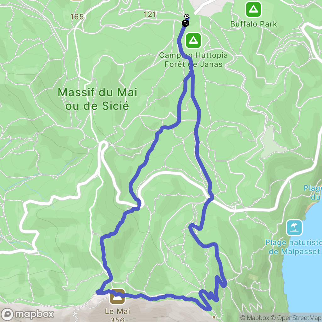 La Seyne-sur-Mer : carte du parcours de randonnée - France