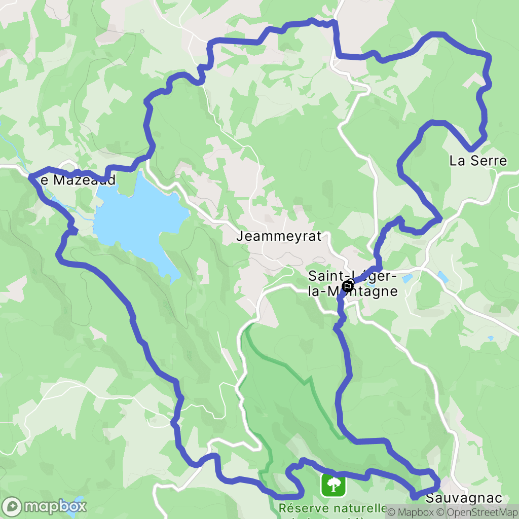 Saint-Léger-la-Montagne : carte du parcours de randonnée - France