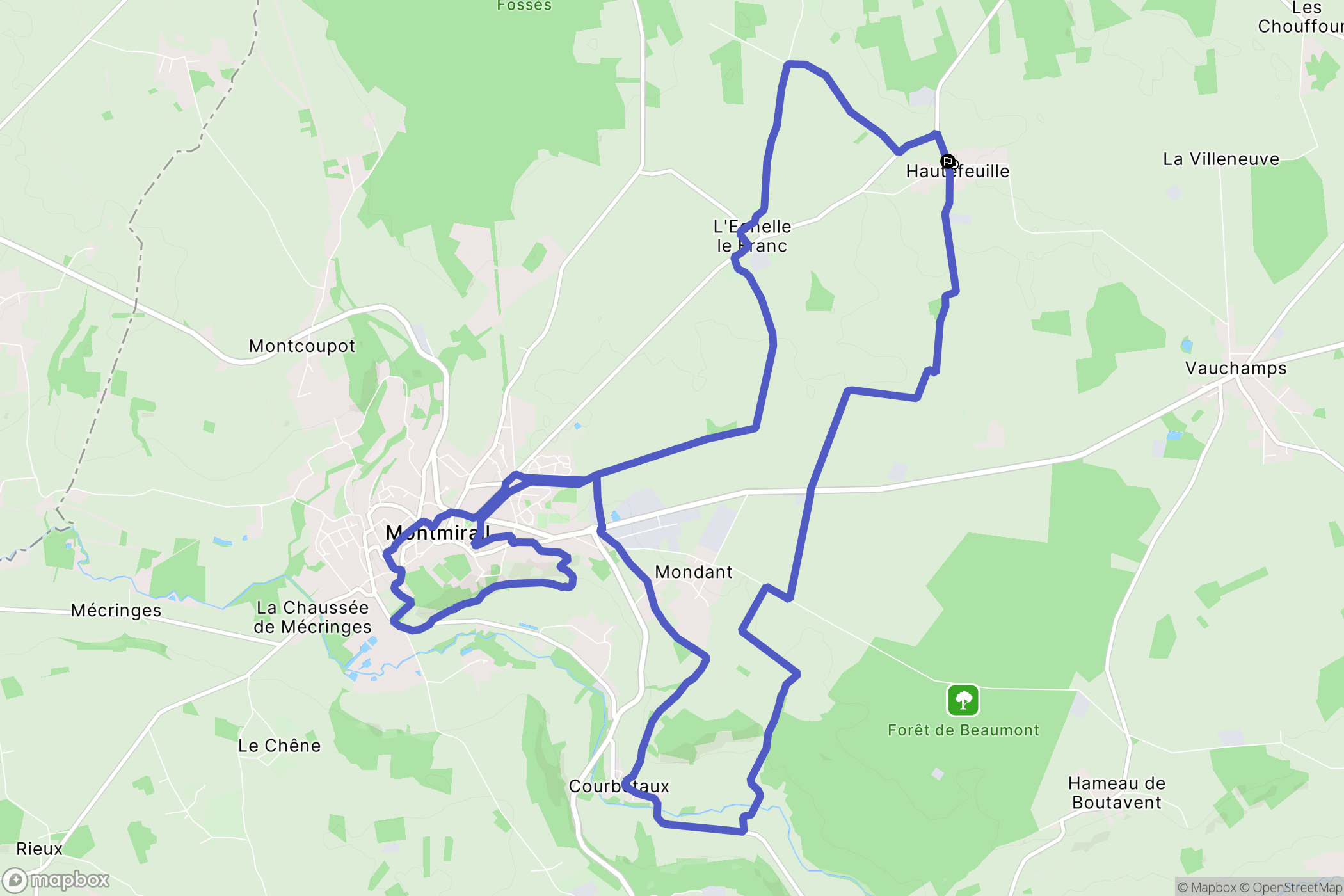 Montmirail : carte du parcours de randonnée - France