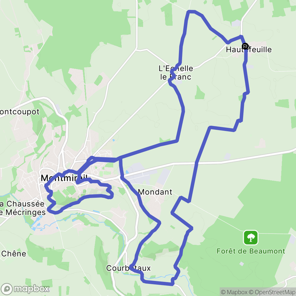 Montmirail : carte du parcours de randonnée - France
