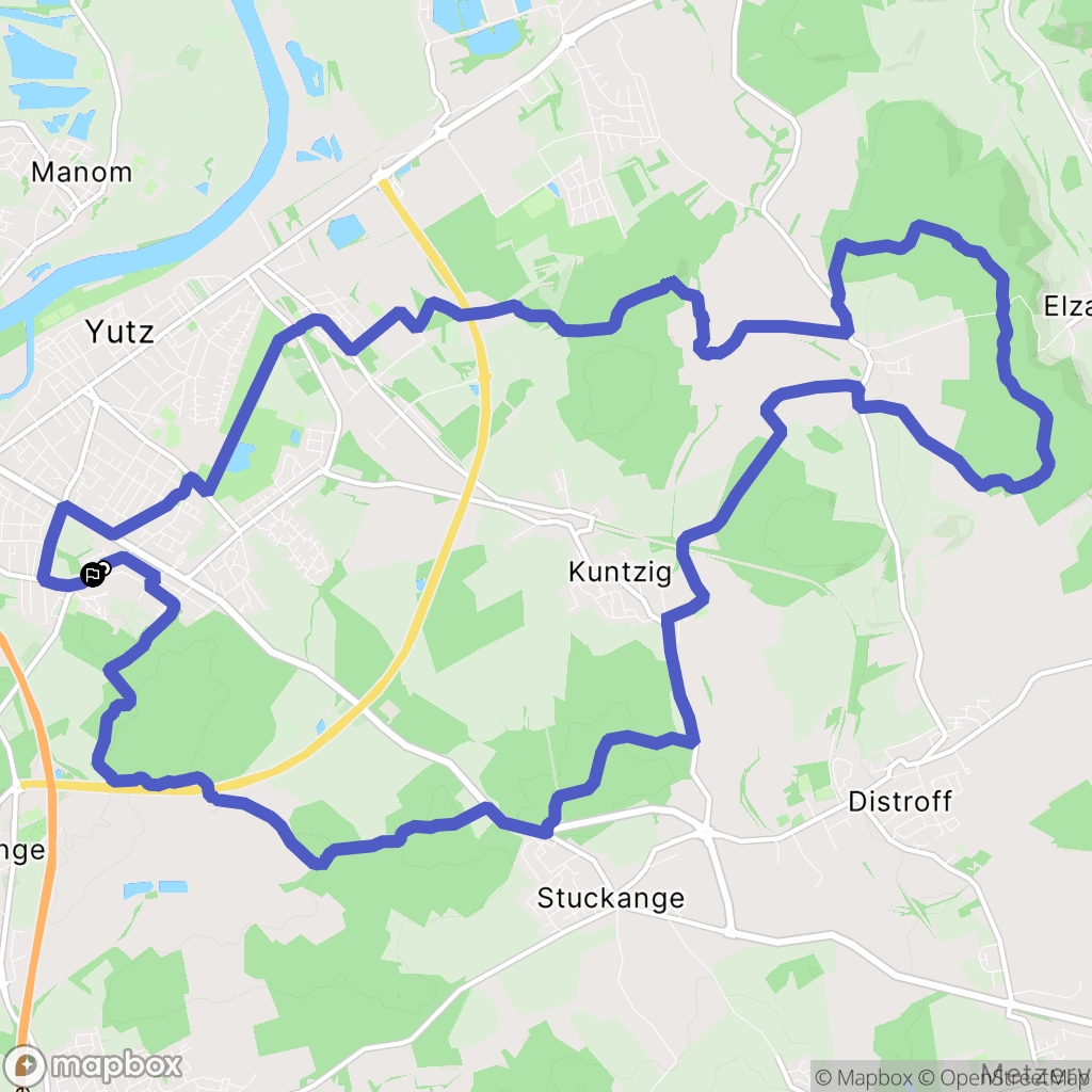 Yutz : carte du parcours de randonnée - France