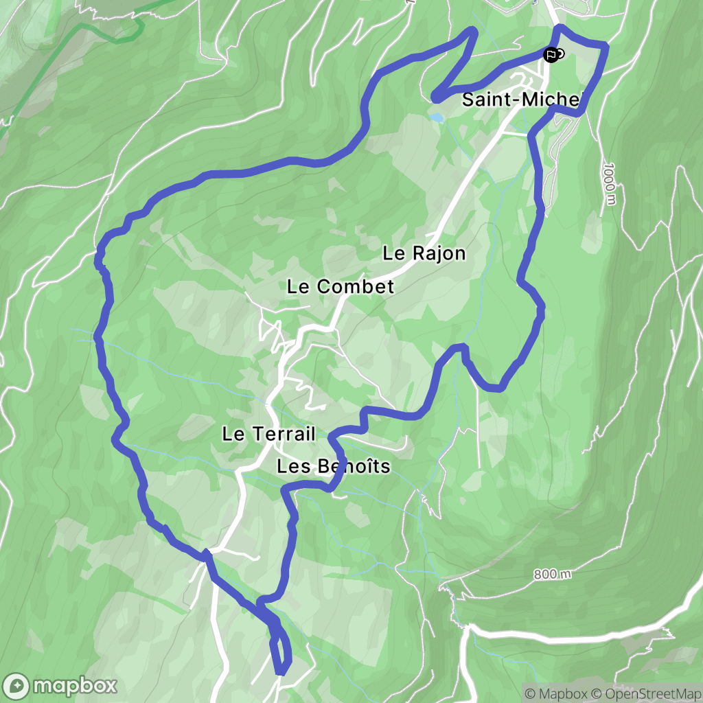 Plateau-des-Petites-Roches : carte du parcours de randonnée - France