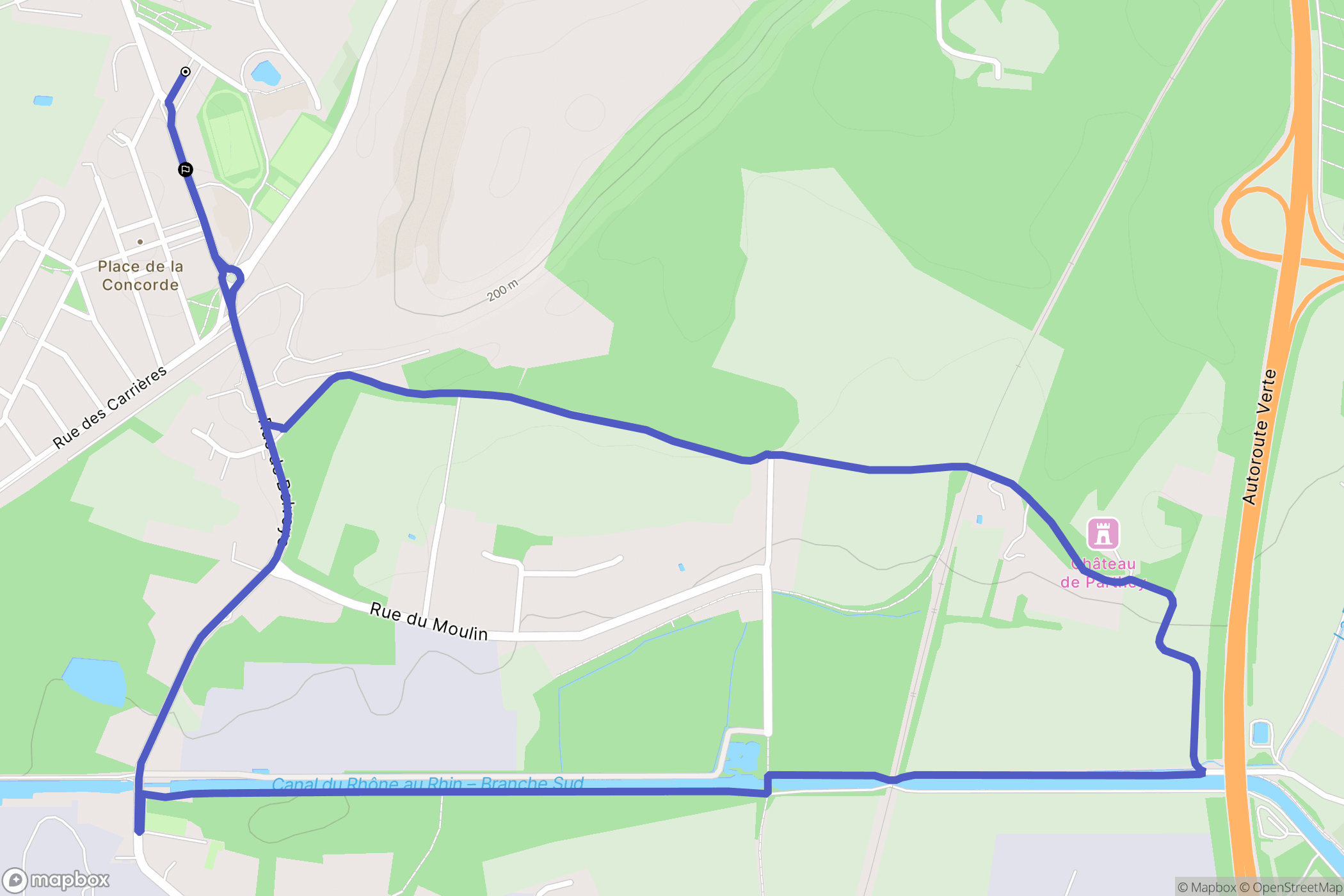 Damparis : carte du parcours de randonnée - France